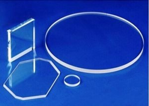 Magnesium Fluoride (MgF2) Windows offer excellent broadband transmission from the deep-UV to the mid-infrared. DUV transmission makes them ideal for use at the Hydrogen Lyman-alpha line and for UV radiation sources and receivers, as well as excimer laser applications. MgF2 is a rugged material resistant to chemical etching, laser damage, and mechanical and thermal shock. It has a Knoop Hardness of 415 and index of refraction of 1.38.